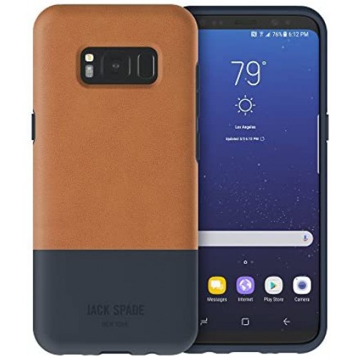Jack Spade Coque Bicolore pour le Samsung Galaxy S8 - Marron Tan/BlUE Marine