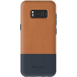 Jack Spade Coque Bicolore pour le Samsung Galaxy S8 - Marron Tan/BlUE Marine