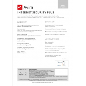 Avira Internet Security Plus | 4 Appareils | 1 An | Numérique (ESD/UE)
