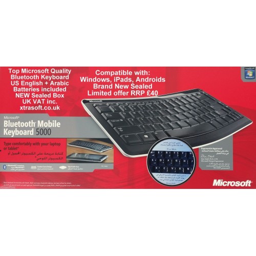 5x Microsoft Bluetooth Wireless Keyboard ENGLISH US + ARABIC PC Mac Android NEW