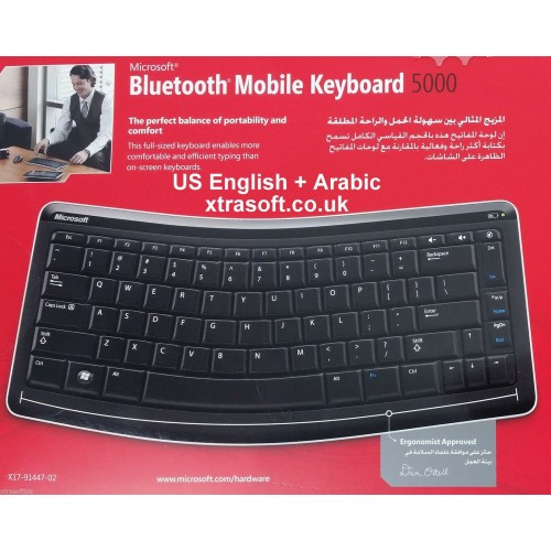 5x Microsoft Bluetooth Wireless Keyboard ENGLISH US + ARABIC PC Mac Android NEW