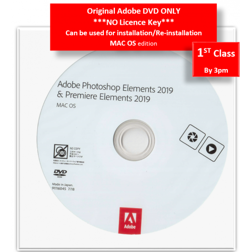 Adobe Photoshop Elements et Premier Element 2019 MAC*CD ONLY NO KEY* UK 1st Class