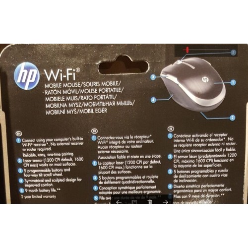 HP WiFi Wireless Mobile Mouse 5 buttons SEALED  | COMPATIBILITY: see list of HP 