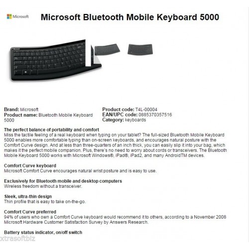 Microsoft Bluetooth Keyboard Wireless ENGLISH US + ARABIC PC Apple Android NEW