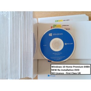 Microsoft Windows 10 Famille 64Bit UK, installation DVD NO Licence UK FIRST Class