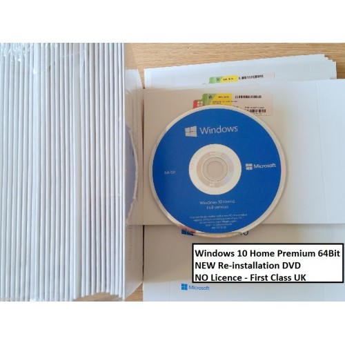 Microsoft Windows 10 Famille 64Bit UK, installation DVD NO Licence UK FIRST Class