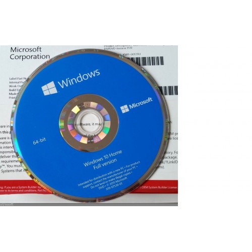Microsoft Windows 10 Famille 64Bit UK, installation DVD NO Licence UK FIRST Class