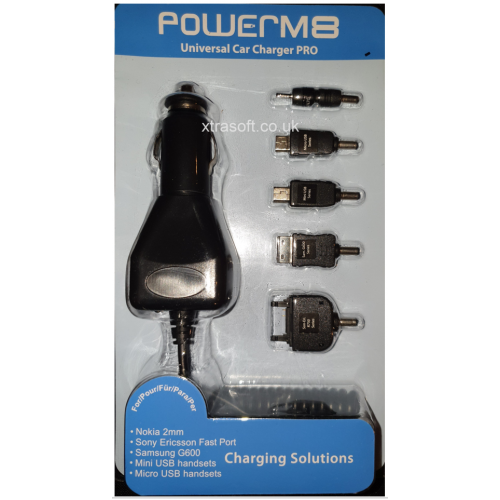Universal 12v In Car Charger 5x Adapters Cigarette Lighter Mini/Micro USB UK