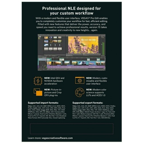 Vegas Pro Edit 15 - Brand New Sealed Box (Business or Home) Lifetime UK VAT inc