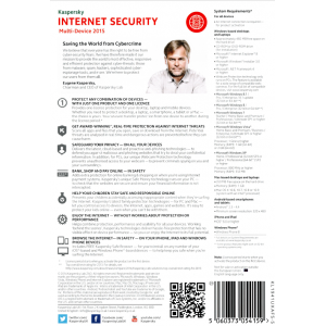 Kaspersky Internet Security 2015 | 1 Appareil | 1 An | Numérique (ESD/RU+UE)