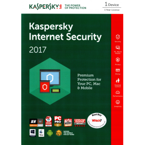 Kaspersky Internet Security 2017 | 1 Appareil | 1 An | Numérique (ESD/RU+UE)