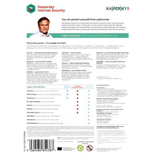Kaspersky Internet Security 2018 | 10 Appareils | 1 An | Numérique (ESD/UE)