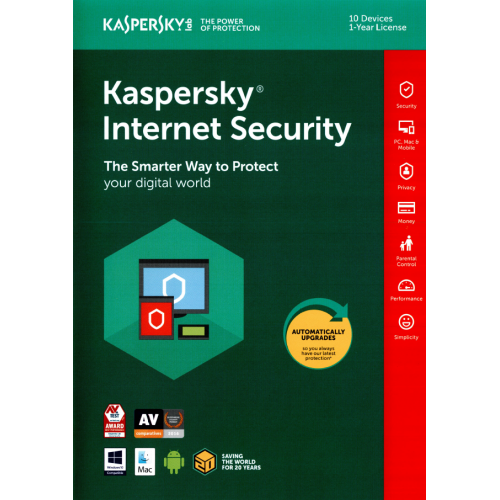 Kaspersky Internet Security 2018 | 10 Appareils | 1 An | Numérique (ESD/UE)