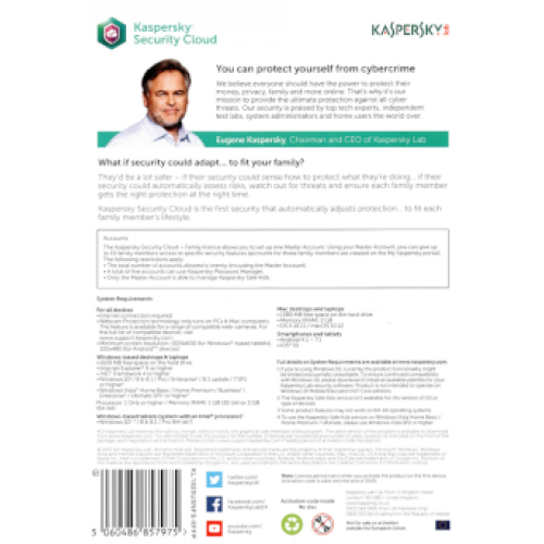 Kaspersky Security Cloud 2018 Family | 20 Appareils | 1 An | Numérique (ESD/UE)