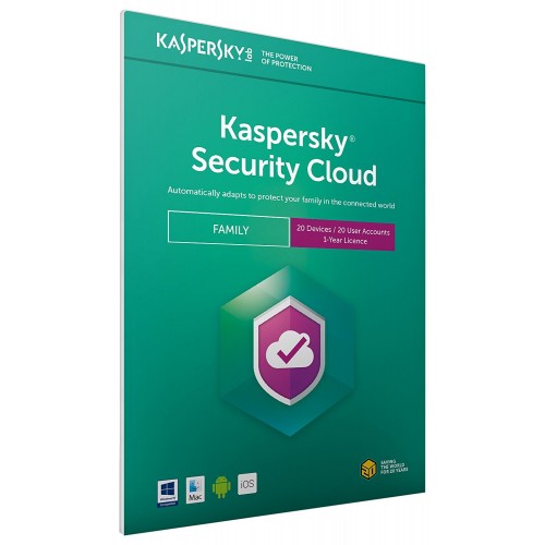 Kaspersky Security Cloud 2018 Family | 20 Appareils | 1 An | Numérique (ESD/UE)
