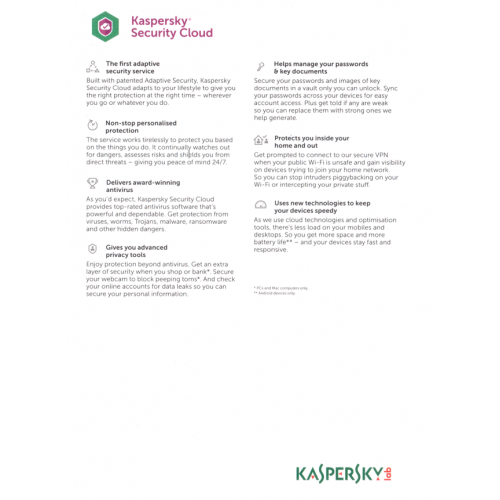 Kaspersky Security Cloud 2019 Personal | 3 Appareils | 1 An | Numérique (ESD/UE)