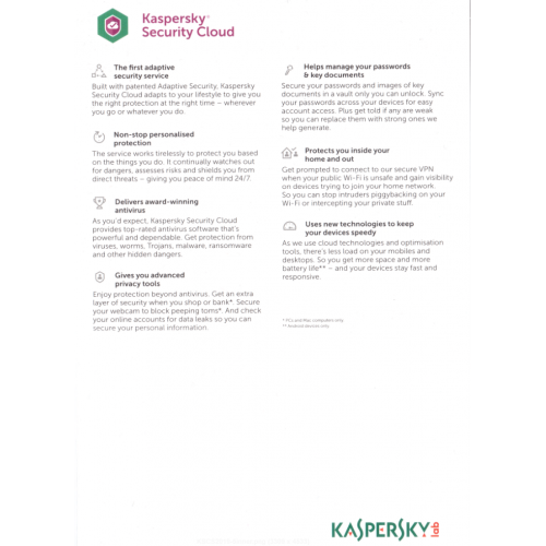 Kaspersky Security Cloud 2020 Personal | 5 Appareils | 1 An | Numérique (ESD/UE)