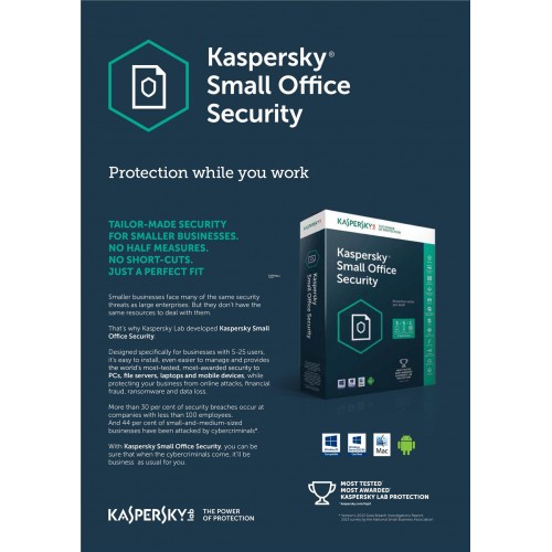 Kaspersky Small Office Security V5 | 1 Server | 5 Desktops | 1 An | Numérique (ESD/UE)