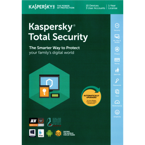 Kaspersky Total Security 2018 | 10 Devices | 1 Year | Digital (ESD/EU)