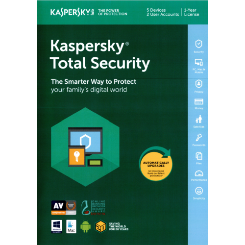 Kaspersky Total Security 2018 | 5 Apparaten | 1 jaar | Digitaal (ESD/EU)