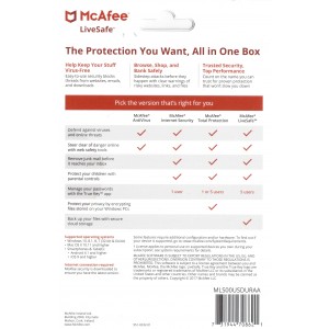 McAfee LiveSafe 2020 | 1 Appareil | 1 An | Numérique (ESD/UE)
