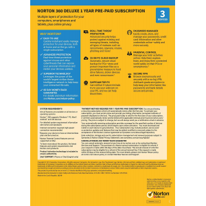 Norton 360 Deluxe | 3 Appareils | 1 An | Carte Bancaire requise | Numérique (ESD/UE)