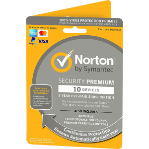 Norton Security 2019 Premium | 10 Appareils | 1 An | (abnt*) | Numérique (ESD/UE)