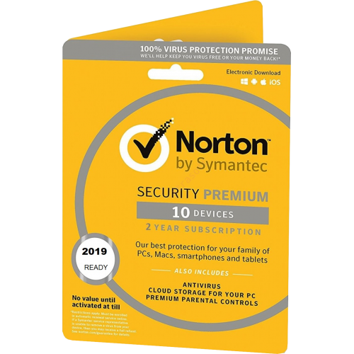 Norton Security 2019 Premium | 10 Appareils | 2 Ans | Numérique (ESD/UE)
