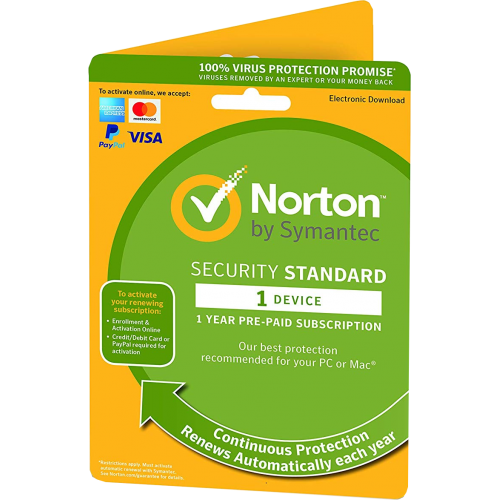 Norton Security 2019 Standard, Neutral | 1 Gerät | 1 Jahr | (Pre-Paid *) | Digital (ESD / EU)