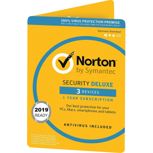 Norton Security 2019 Deluxe | 3 Appareils | 1 An | Numérique (ESD/UE)