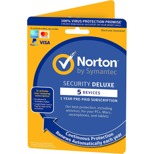 Norton Security Deluxe | 5 Appareils | 1 An | (abnt*) | Numérique (ESD/UE)
