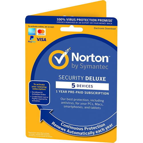 Norton Security Deluxe | 5 Appareils | 1 An | (abnt*) | Numérique (ESD/UE)