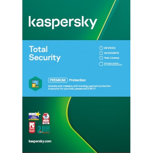 Kaspersky Total Security 2021 | 5 Appareils | 1 An | Numérique (ESD/UE)