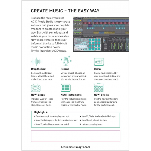 ACID Music Studio 11 | Numérique (ESD/UE)