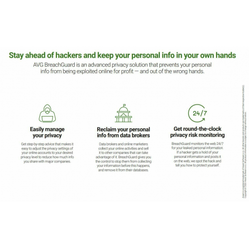 AVG BreachGuard | 3 Appareils | 1 An | Numérique (ESD/EU) 