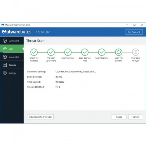 Malwarebytes Premium for Windows 2021 | 1 PC | 1 An | Numérique (ESD/RU+UE)