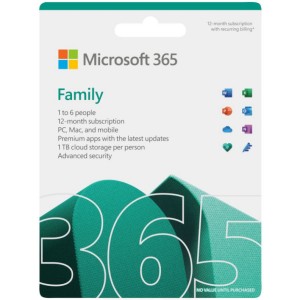 Microsoft Office 365 Famille | 6 Utilisateurs | 30 Appareils | 1 An | Numérique (ESD/UE)