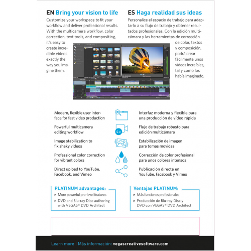 VEGAS Movie Studio 15 Platinum | Numérique (ESD/UE)