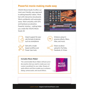 VEGAS Movie Studio 16 | Numérique (ESD/UE)